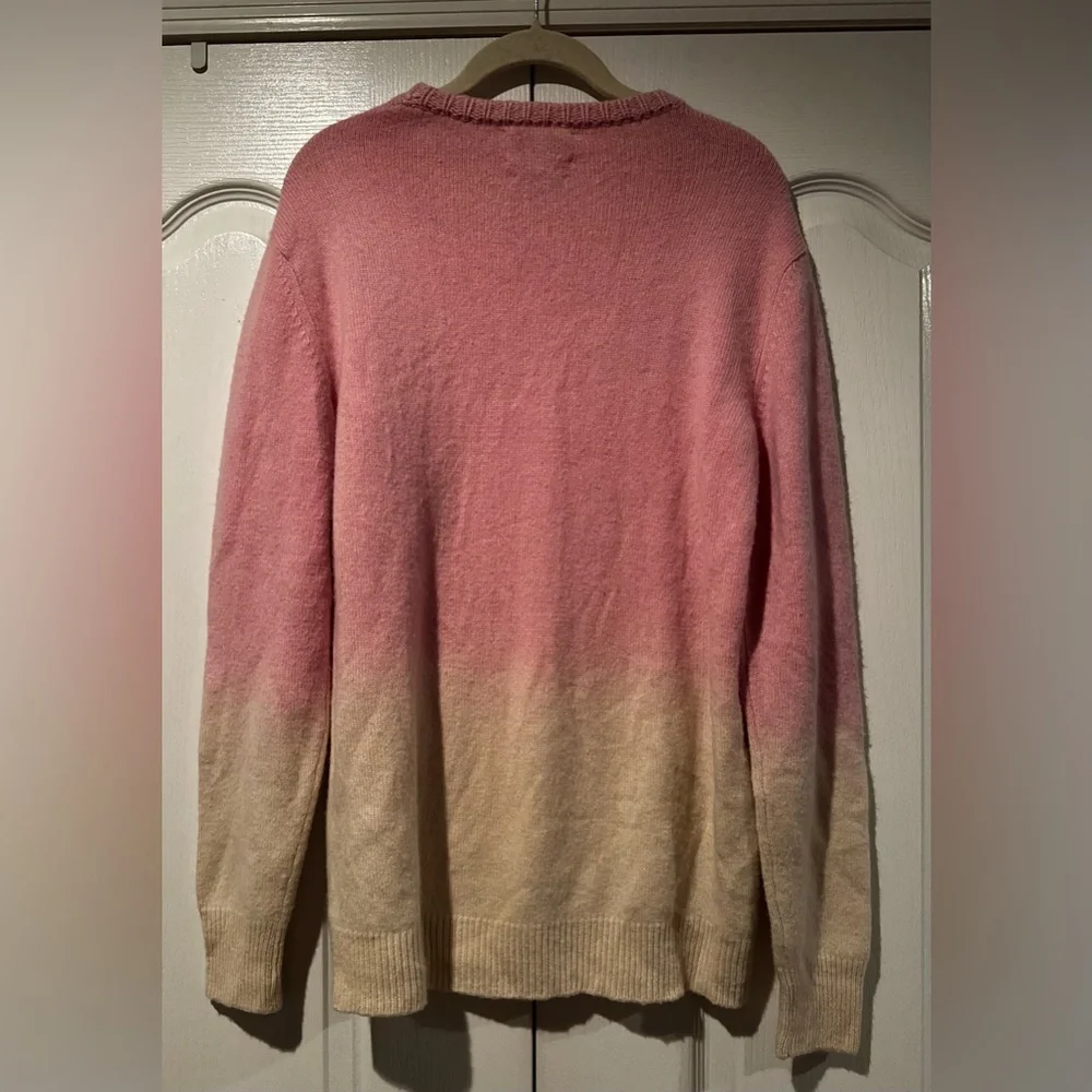 Harden Pink and Cream Cashmere Ombre Sweater - Size S